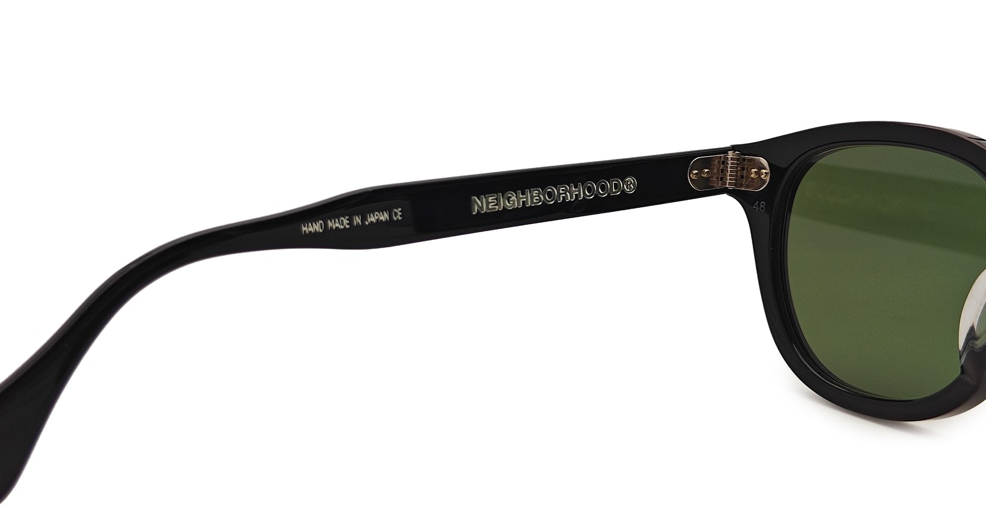 Ottica Mondello Roma - Julius Tart - JTPL-003A-2B-G-15 - AR X NEIGHBORHOOD 48X22 - BLACK / G-15 - Acetate - shape Panto - Black - EYEWEAR - SUNGLASSES - Unisex,Uomo,Donna,Women,Men - lens Green - Made In Japan