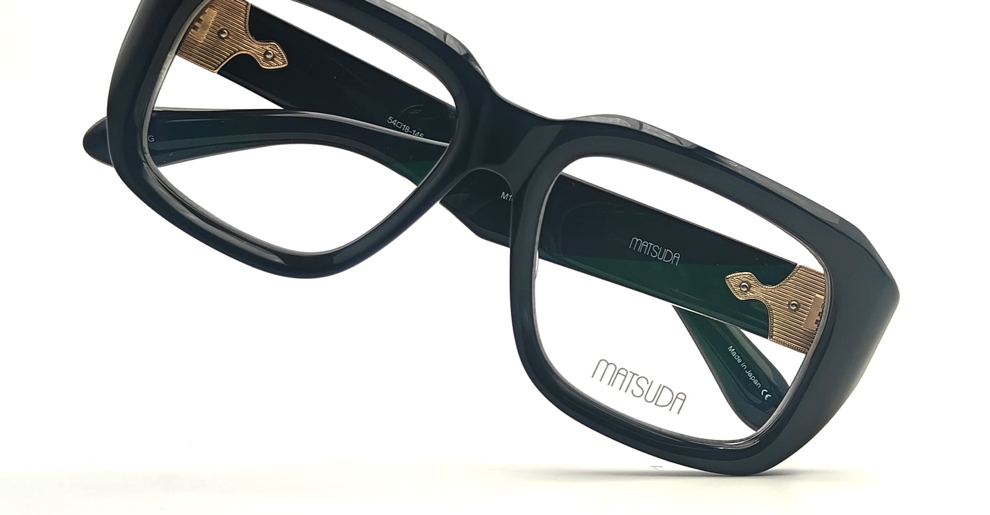 Ottica Mondello Roma - Matsuda - M1036.RX.BLK-G.54 - M1036 - BLACK / GOLD RX - Acetate - shape Squared - Black - EYEWEAR - EYEGLASSES - Uomo,Men - lens Clear - Made In Japan