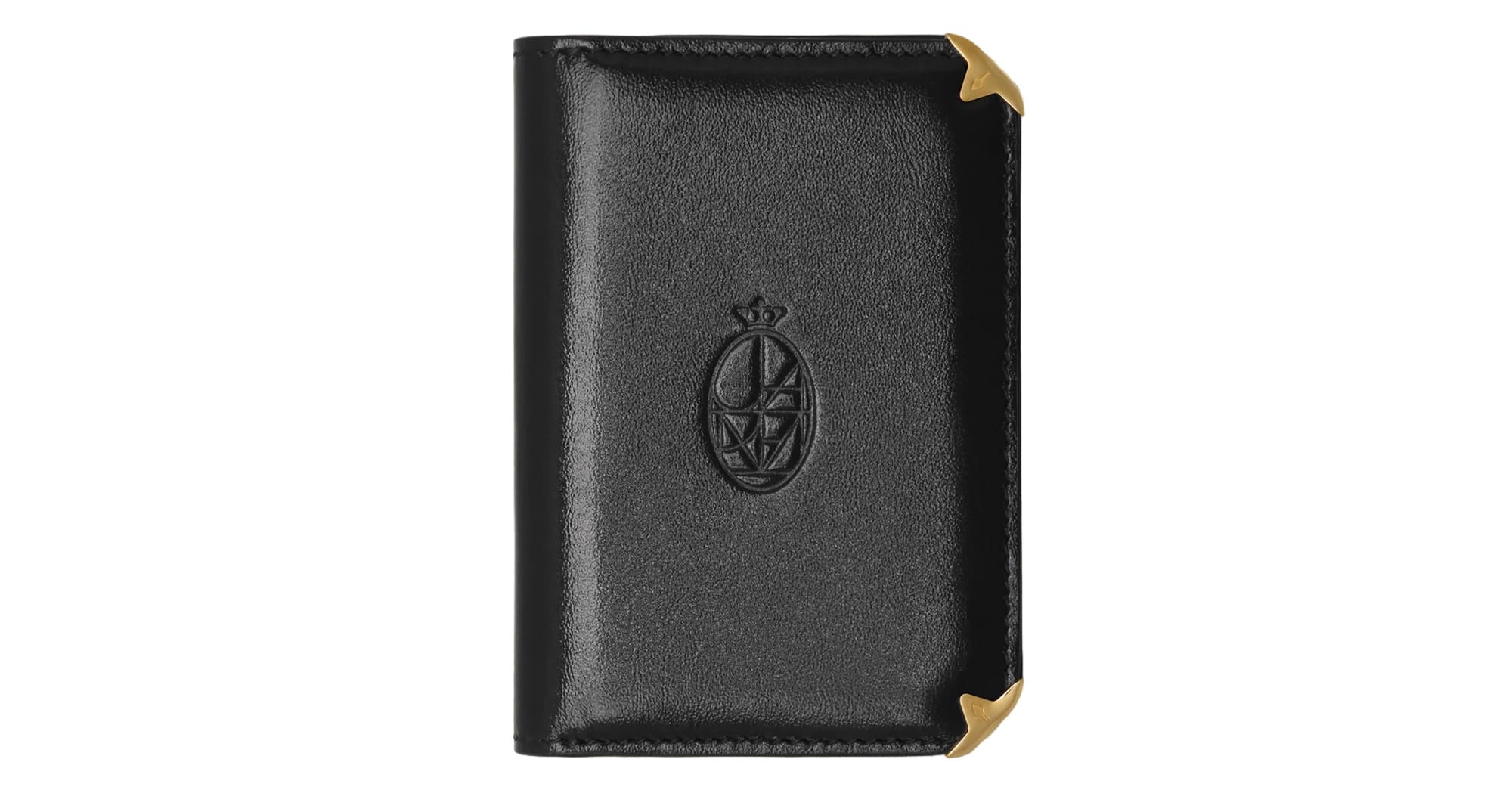 Ottica Mondello Roma - Jacques Marie Mage - JMMELS-6L01 - ELSTON - Tri-Fold Wallet - Black Gloss  - Leather - shape  - Black - ACCESSORI - ACCESSORIES - Unisex,Uomo,Donna,Women,Men - lens  - Made In Italy