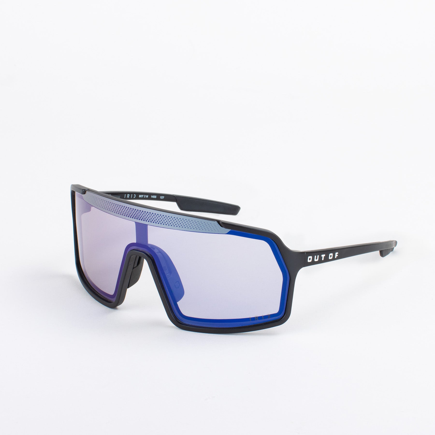 Ottica Mondello Roma - Out Of - XS145589M - Bot 3 - Black / White / IRID X-10 Medium - Acetate - shape Mask - black, white - EYEWEAR - SUNGLASSES - Unisex,Uomo,Donna,Women,Men - lens Blue - Made In Italy