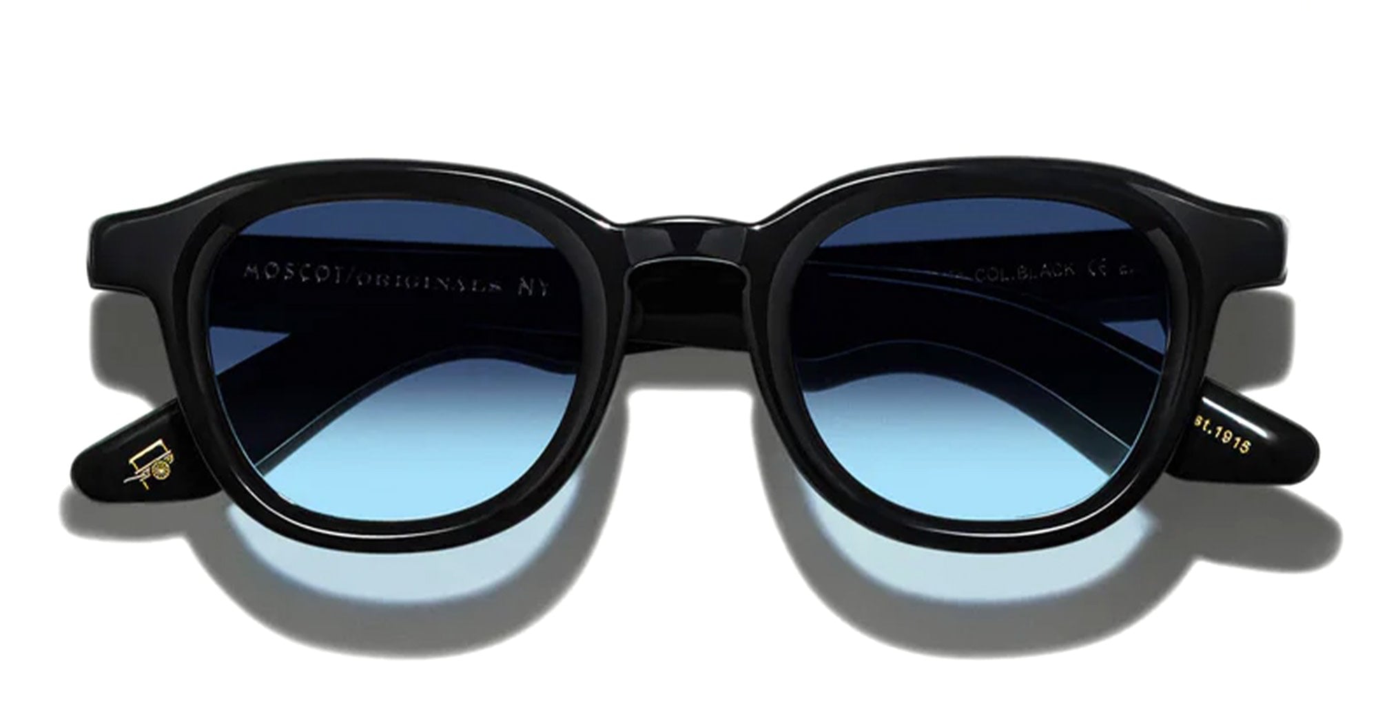  CUSTOM DENIM BLUE LENS - Acetate - shape Panto - Black - EYEWEAR - SUNGLASSES - Unisex,Uomo,Donna,Women,Men - lens Gradient blue - Made In China