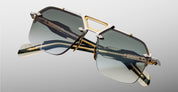 Ottica Mondello Roma - Jacques Marie Mage - JMMSVR-1N - SILVERTON - VIPER - Acetate, titanium - shape Squared - Black, gold - EYEWEAR - SUNGLASSES - Unisex,Uomo,Donna,Women,Men - lens Gradient green - Made In Japan