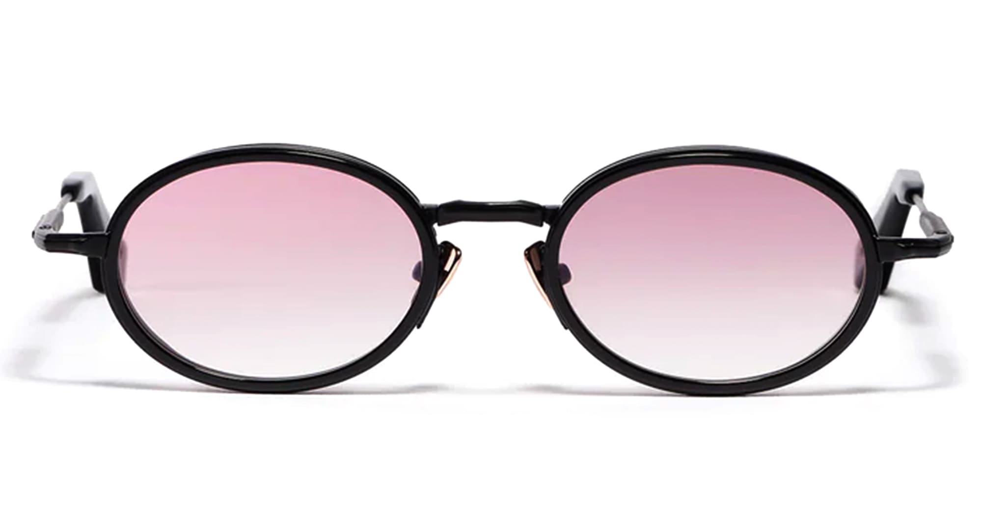 Ottica Mondello Roma - John Dalia - EDDIE-C304 - EDDIE - C304 Shiny Black / Carbon Effect - Metal - shape Oval - Black - EYEWEAR - SUNGLASSES - Unisex,Uomo,Donna,Women,Men - lens Gradient pink - Made In France