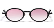 Ottica Mondello Roma - John Dalia - EDDIE-C304 - EDDIE - C304 Shiny Black / Carbon Effect - Metal - shape Oval - Black - EYEWEAR - SUNGLASSES - Unisex,Uomo,Donna,Women,Men - lens Gradient pink - Made In France