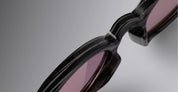 Ottica Mondello Roma - Cutler and Gross - CGSN-GR13-49-01 - GR13 - BLACK HORN - Acetate - shape Oval - Black - EYEWEAR - SUNGLASSES - Unisex,Uomo,Donna,Women,Men - lens purple - Made In Italy