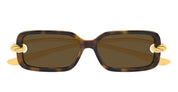 Ottica Mondello Roma - Bottega Veneta - BV1439S-002 - BV1439S-002 - HAVANA / GOLD - nylon, metal - shape Rectangular - havana, gold - EYEWEAR - SUNGLASSES - Donna,Women - lens Brown - Made In Japan