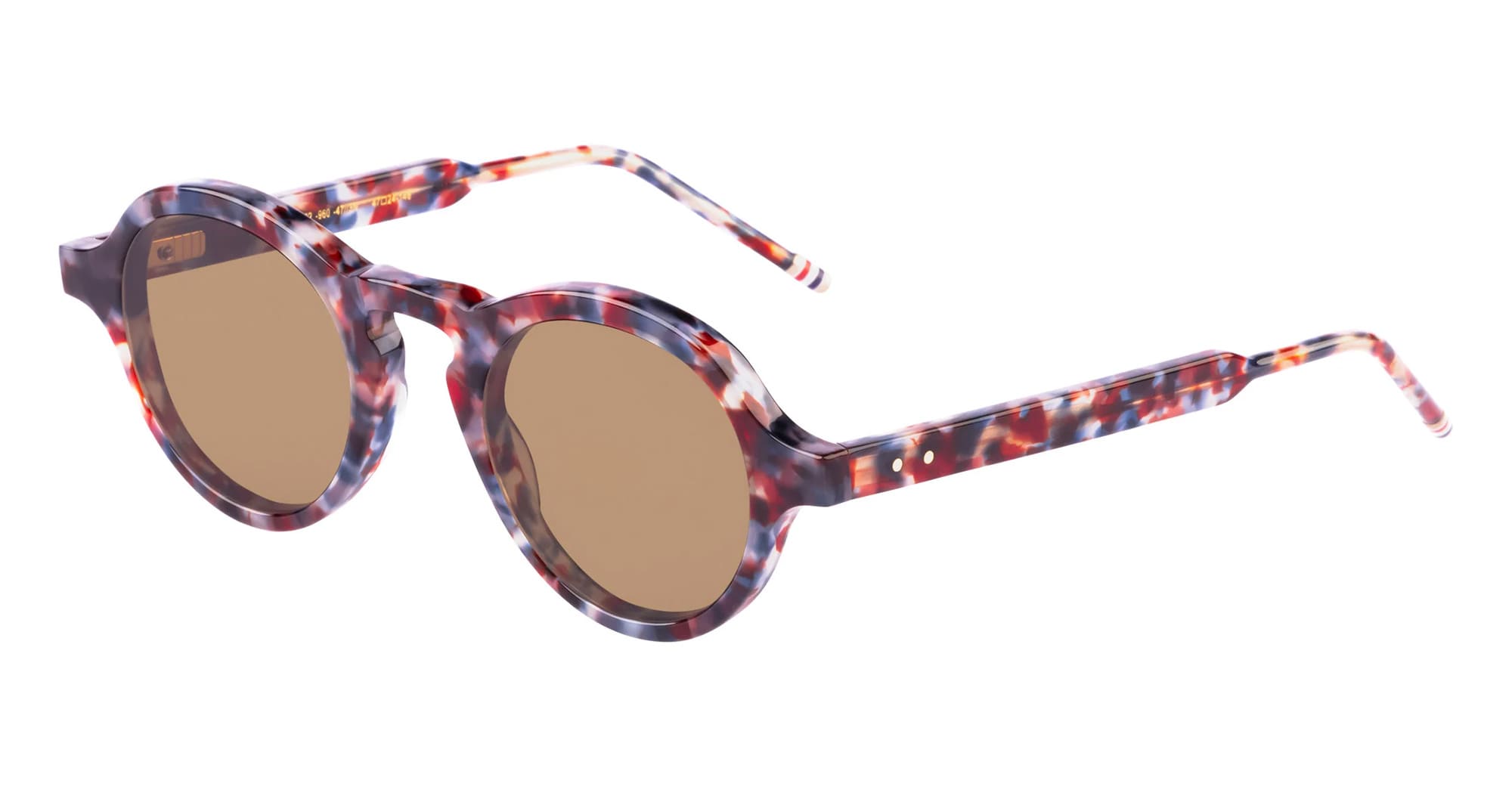 Ottica Mondello Roma - Thom Browne - UES926A-G0002-960-47 - ROUND - RWB TORTOISE - Acetate - shape Round - dark grey - EYEWEAR - SUNGLASSES - Uomo,Men - lens Brown - Made In Japan