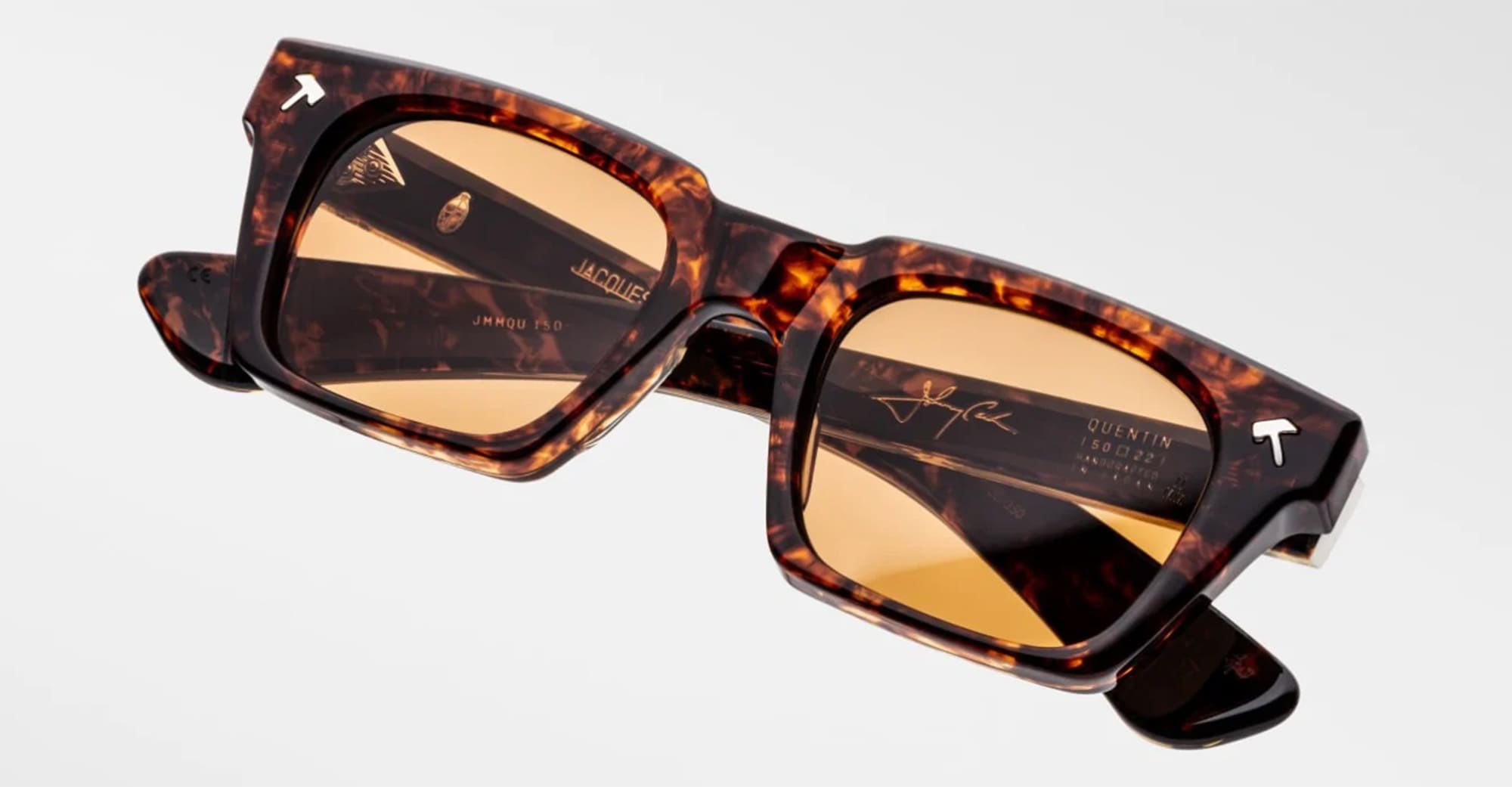 Ottica Mondello Roma - Jacques Marie Mage - JMMQU-15D - JOHNNY CASH BY JMM: QUENTIN - SAMOA - Acetate - shape Rectangular - Tortoise - EYEWEAR - SUNGLASSES - Uomo,Men - lens orange - Made In Japan