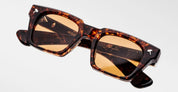 Ottica Mondello Roma - Jacques Marie Mage - JMMQU-15D - JOHNNY CASH BY JMM: QUENTIN - SAMOA - Acetate - shape Rectangular - Tortoise - EYEWEAR - SUNGLASSES - Uomo,Men - lens orange - Made In Japan