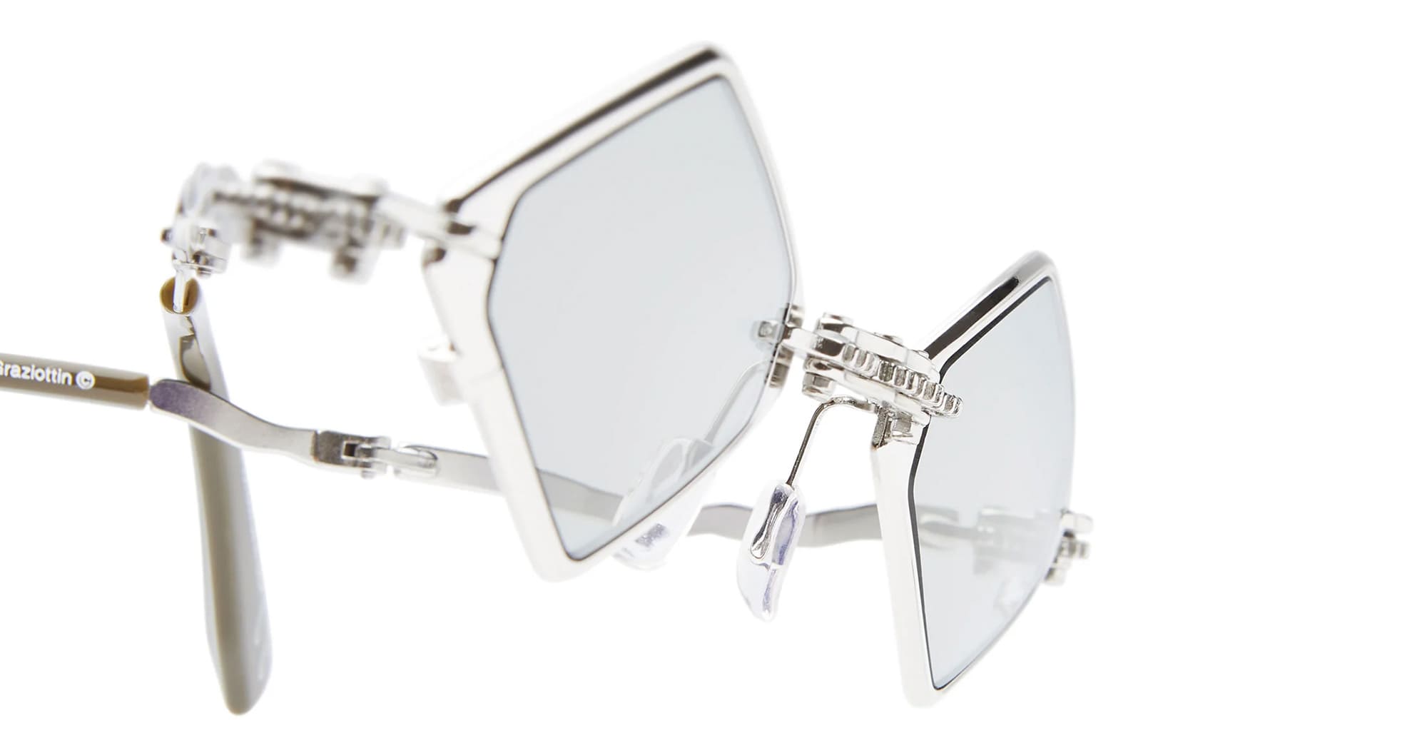 Ottica Mondello Roma - Kuboraum - KRSH80SI0000004G - MASK H80 SI - SILVER - Metal - shape Diamond - Silver - EYEWEAR - SUNGLASSES - Unisex,Uomo,Donna,Women,Men - lens silver - Made In Italy