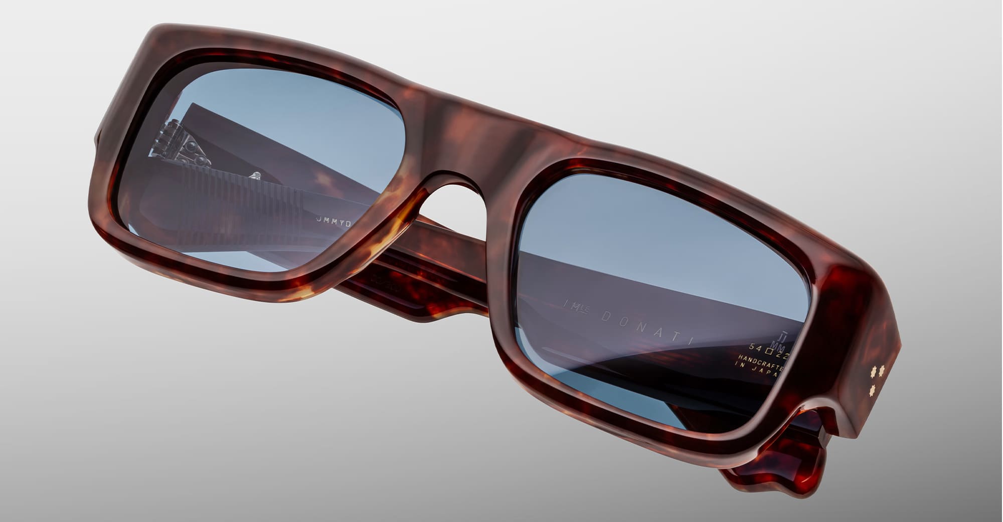 Ottica Mondello Roma - Jacques Marie Mage - JMMYD-7U - DONAT - BRECCIA - Acetate - shape Rectangular - Havana - EYEWEAR - SUNGLASSES - Unisex,Uomo,Donna,Women,Men - lens Blue - Made In Japan