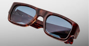 Ottica Mondello Roma - Jacques Marie Mage - JMMYD-7U - DONAT - BRECCIA - Acetate - shape Rectangular - Havana - EYEWEAR - SUNGLASSES - Unisex,Uomo,Donna,Women,Men - lens Blue - Made In Japan