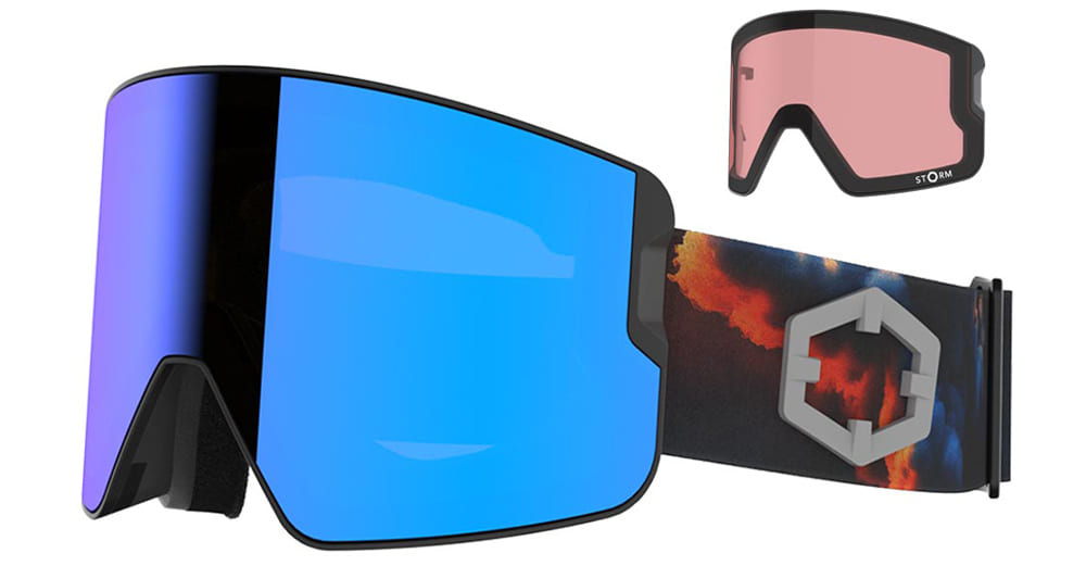 Ottica Mondello Roma - Out Of - XG159003L - ZENITH - EXPLOSION / BLUE MCI LENS LARGE - nylon - shape Mask - Black - EYEWEAR - GOGGLES - Unisex,Uomo,Donna,Women,Men - lens Blue - Made In Italy