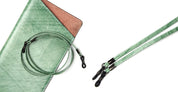 Leather cord brush art glass - green