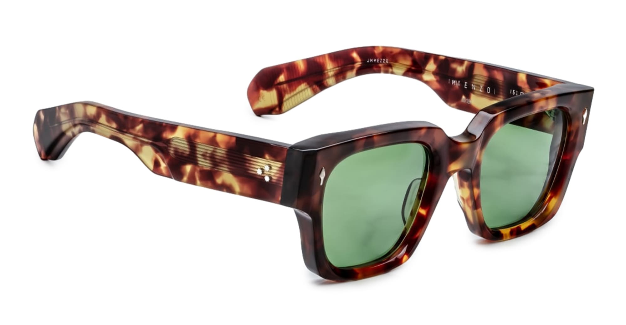 Ottica Mondello Roma - Jacques Marie Mage - JMMEZ-2Q - ENZO - BALTIC - Acetate - shape Squared - Havana - EYEWEAR - SUNGLASSES - Uomo,Men - lens Green - Made In Japan