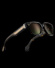 Ottica Mondello Roma - T HENRI - UAE - UTOPIA - PETRA - Acetate - shape Squared - Havana - EYEWEAR - SUNGLASSES - Unisex,Uomo,Donna,Women,Men - lens Gradient green - Made In Japan