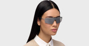 Ottica Mondello Roma - Mykita - 10301218 - MR008 MH82 - Cashmere Silver / Black / Silver Lens - stainless steel - shape Mask - silver, black - EYEWEAR - SUNGLASSES - Unisex,Uomo,Donna,Women,Men - lens silver - Made In Germany