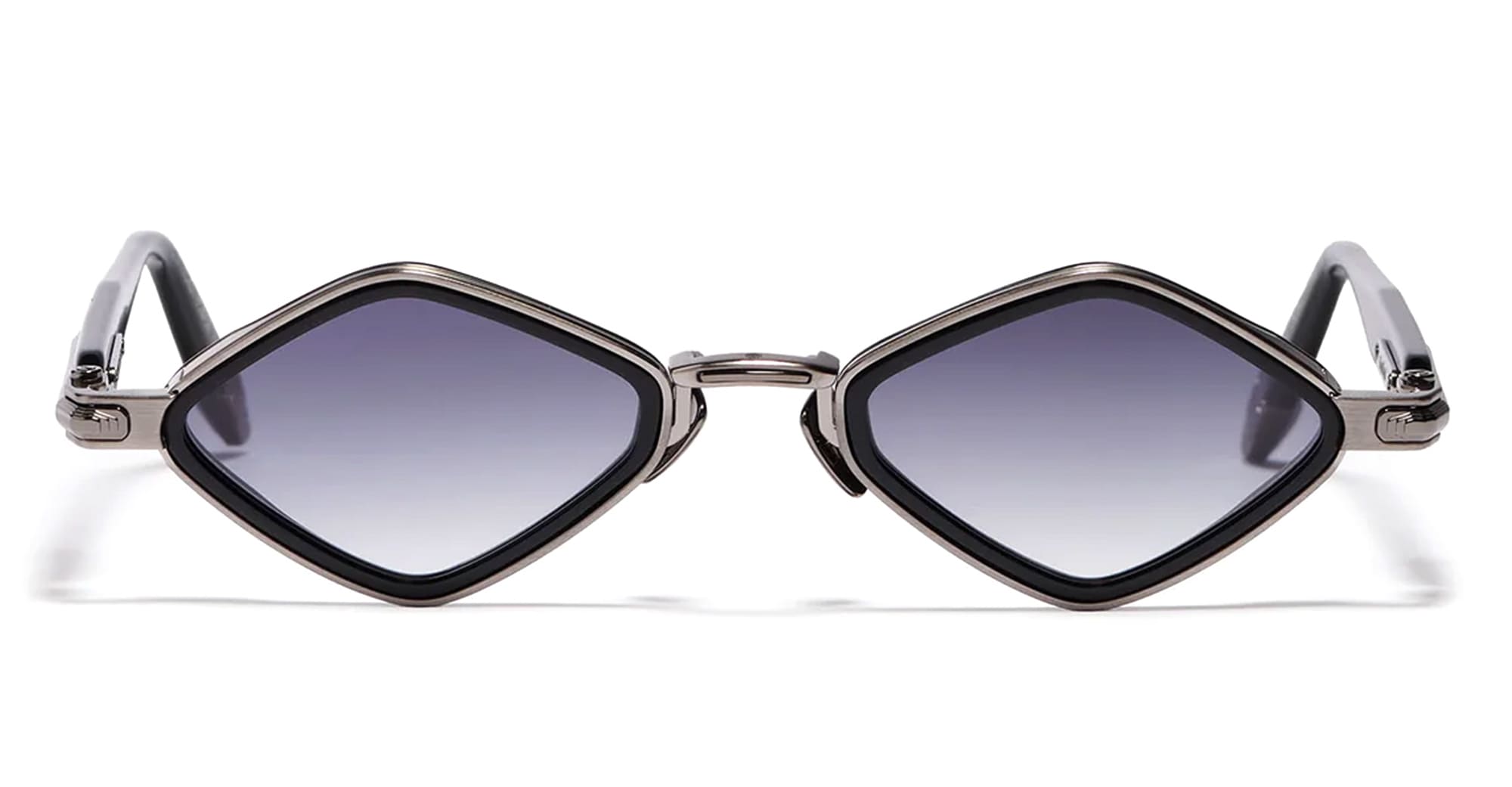 Ottica Mondello Roma - John Dalia - LANA-C420 - LANA - C420 Shiny Black - Brushed Ruthenium - titanium, acetate - shape Diamond - Black - EYEWEAR - SUNGLASSES - Unisex,Uomo,Donna,Women,Men - lens Gradient blue - Made In France