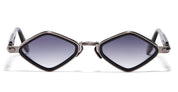 Ottica Mondello Roma - John Dalia - LANA-C420 - LANA - C420 Shiny Black - Brushed Ruthenium - titanium, acetate - shape Diamond - Black - EYEWEAR - SUNGLASSES - Unisex,Uomo,Donna,Women,Men - lens Gradient blue - Made In France