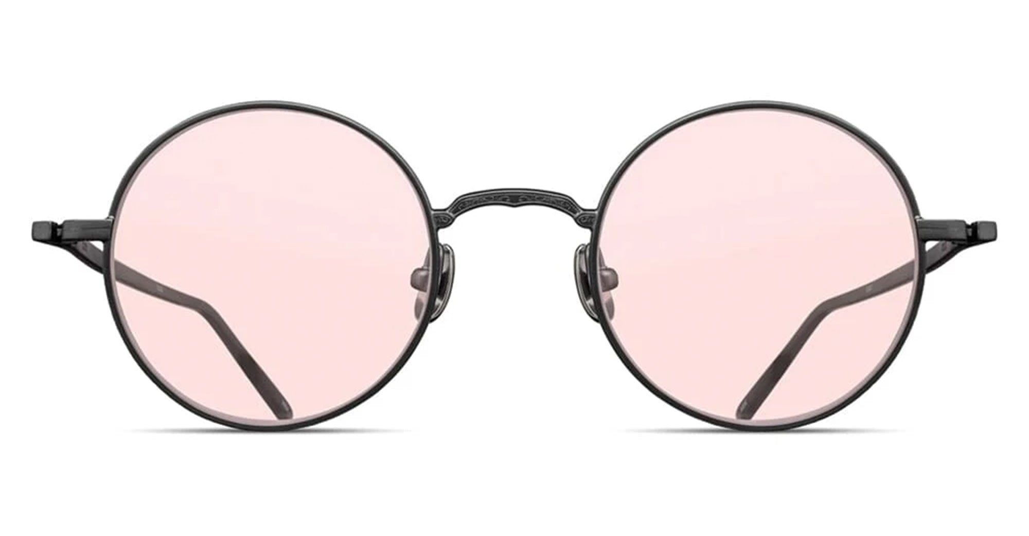 Ottica Mondello Roma - Matsuda - M3087-SG-MBK2.46 - M3087 - ROSE GOLD MATTE BLACK / CAFFE PINK - Titanium - shape Round - Black - EYEWEAR - SUNGLASSES - Unisex,Uomo,Donna,Women,Men - lens Pink - Made In Japan
