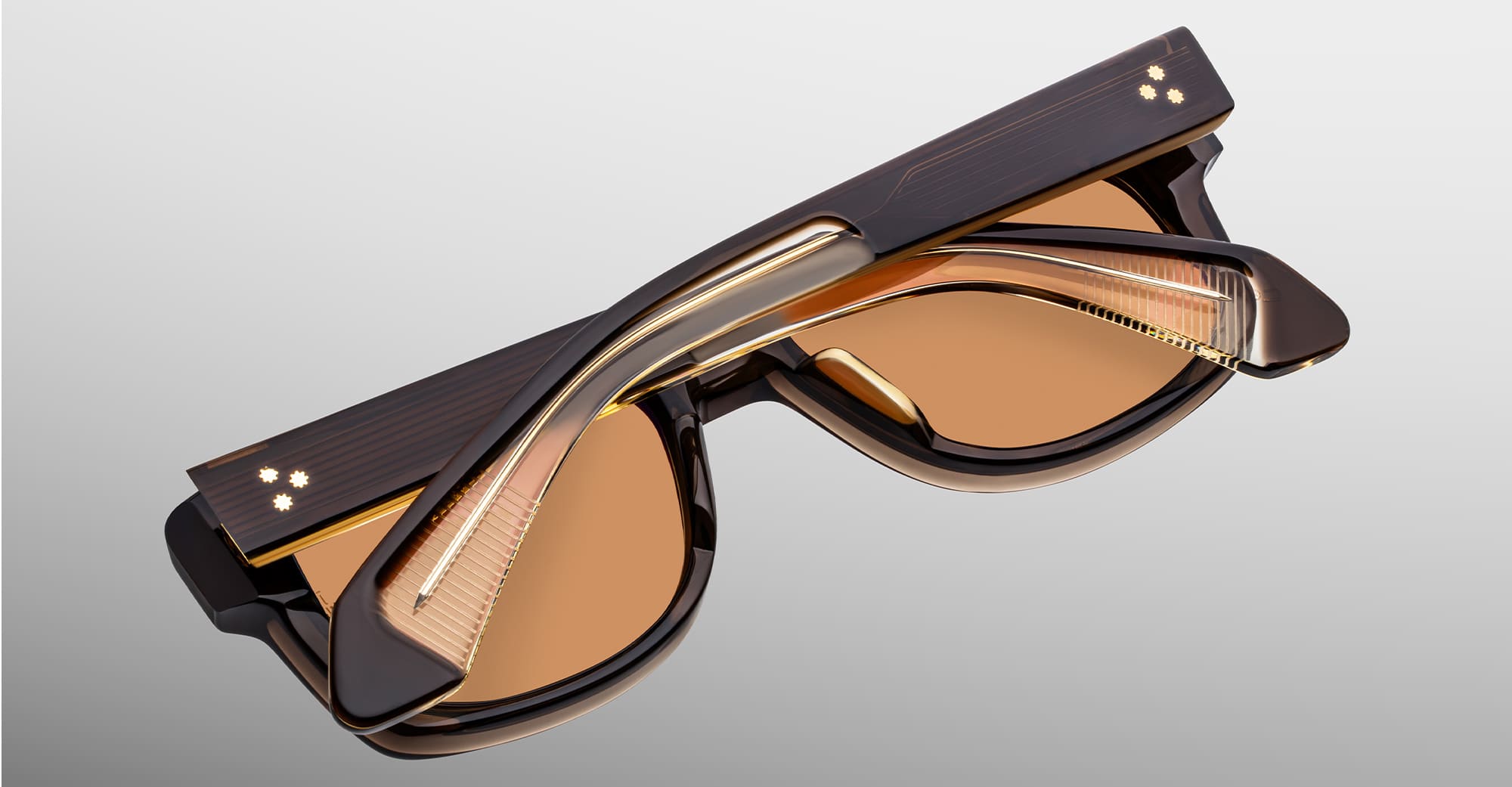 Ottica Mondello Roma - Jacques Marie Mage - JMMJFT-6H - JEFF GOLDBLUM FOR JMM: FLY - LONDON - Acetate - shape Rectangular - brown - EYEWEAR - SUNGLASSES - Unisex,Uomo,Donna,Women,Men - lens orange - Made In Japan
