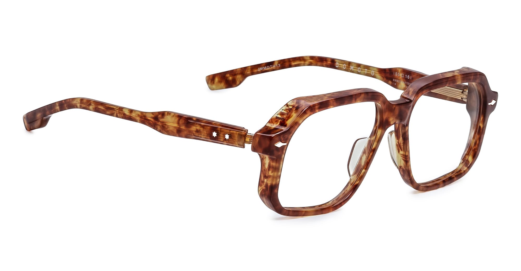 Ottica Mondello Roma - Jacques Marie Mage - JMMOTRX-H13 - DOMOTO - HONEYCOMB RX - Acetate - shape Squared - Havana - EYEWEAR - SUNGLASSES - Unisex,Uomo,Donna,Women,Men - lens Clear - Made In Japan