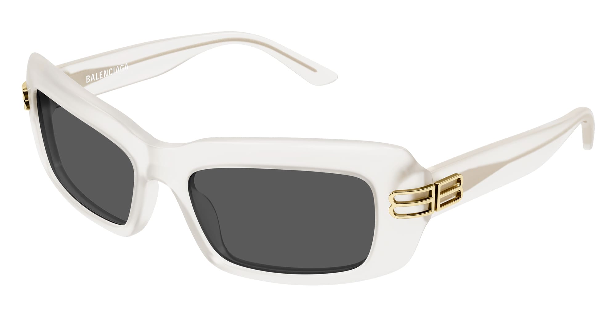 Ottica Mondello Roma - Balenciaga - BB0432S-003 - BB0432S-003 - WHITE - Recycled acetate - shape Rectangular - White - EYEWEAR - SUNGLASSES - Donna,Women - lens Grey - Made In Japan