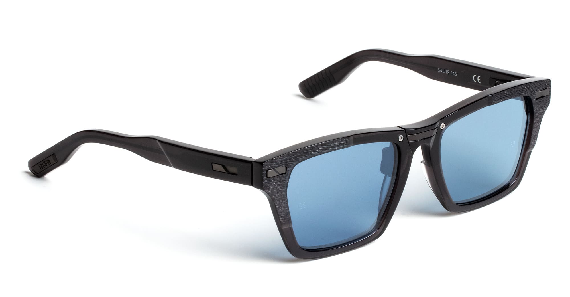 Ottica Mondello Roma - Movitra - AS02 BLACK S - AS02 - Black / Blue Lens - Acetate - shape Squared - Black - EYEWEAR - SUNGLASSES - Uomo,Men - lens Blue - Made In Italy
