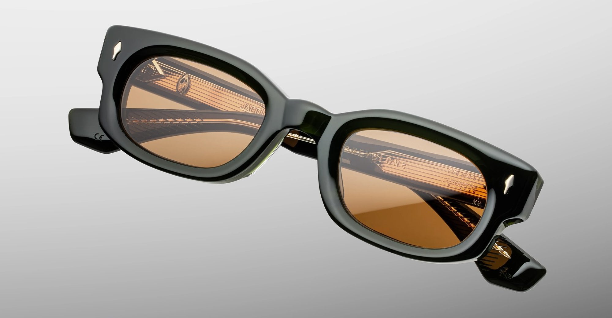 Ottica Mondello Roma - Jacques Marie Mage - JMMWC-18L - WHISKEYCLONE - BORNEO - Acetate - shape Rectangular - green - EYEWEAR - SUNGLASSES - Unisex,Uomo,Donna,Women,Men - lens orange - Made In Japan