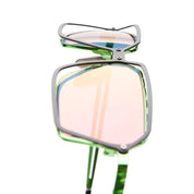 Ottica Mondello Roma - Kuboraum - KRSH15HB0000004R - MASK H15 HB - HAMBURGER BAHNHOF - Metal - shape Rectangular - green - EYEWEAR - SUNGLASSES - Unisex,Uomo,Donna,Women,Men - lens Gradient blue - Made In Italy