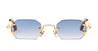 Ottica Mondello Roma - John Dalia - AMARU-C500 - AMARU - C500 - YELLOW GOLD - Metal - shape Rectangular - yellow gold - EYEWEAR - SUNGLASSES - Uomo,Men - lens Gradient blue - Made In France