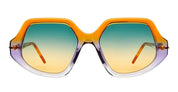 Ottica Mondello Roma - Kuboraum - KRSP20GRO00000GO - MASK P20 GRO - GROOVY - Acetate - shape Squared - transparent red, brown, purple - EYEWEAR - SUNGLASSES - Donna,Women - lens Gradient green - Made In Italy