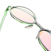 Ottica Mondello Roma - Kuboraum - KRSH18HB0000004R - MASK H18 HB - HAMBURGER BAHNHOF - Metal - shape Oval - green - EYEWEAR - SUNGLASSES - Unisex,Uomo,Donna,Women,Men - lens Gradient blue - Made In Italy