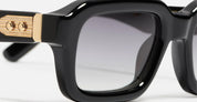 Ottica Mondello Roma - John Dalia - P15-C600 - PROJECT 15 -  C600 Shiny Black / Yellow Gold - Acetate - shape Rectangular - Black, gold - EYEWEAR - SUNGLASSES - Unisex,Uomo,Donna,Women,Men - lens Gradient grey - Made In France
