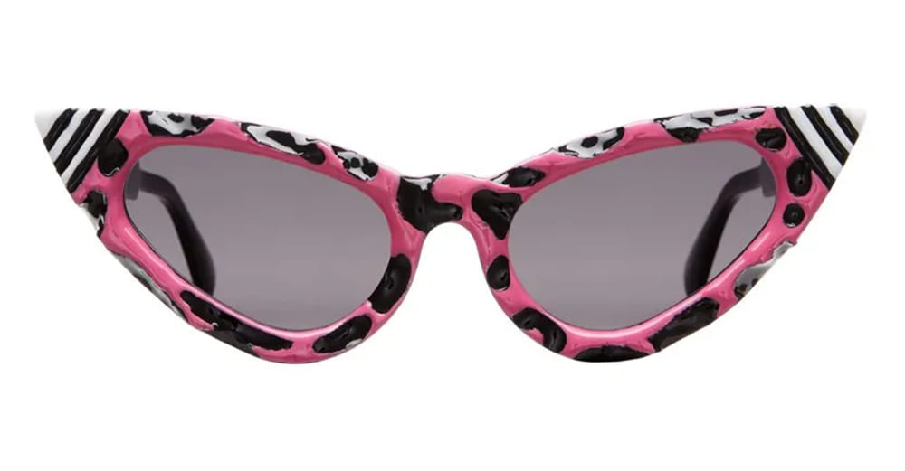 Ottica Mondello Roma - Kuboraum - KRS0Y3BS00PQ002Y - MASK Y3 BS PG -  POP-GROTESQUE - Acetate - shape Cat-eye - black, pink - EYEWEAR - SUNGLASSES - Donna,Women - lens Grey - Made In Italy