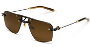 Ottica Mondello Roma - T HENRI - STR - SPEKTRE - TRAVERSE - Titanium - shape Squared - Black, gold - EYEWEAR - SUNGLASSES - Unisex,Uomo,Donna,Women,Men - lens Brown - Made In Japan