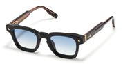 Ottica Mondello Roma - John Dalia - P16-C101-47 - PROJECT 16 (47) -  C101 Shiny Black / Yellow Gold - Acetate - shape Squared - Black, gold - EYEWEAR - SUNGLASSES - Unisex,Uomo,Donna,Women,Men - lens Gradient blue - Made In France