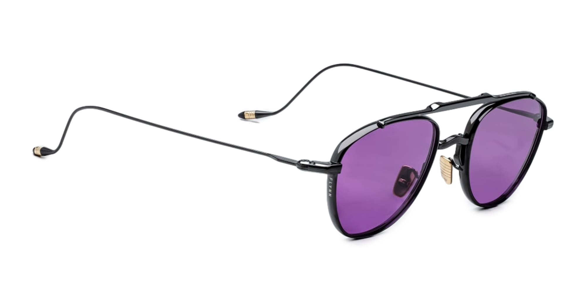 Ottica Mondello Roma - Jacques Marie Mage - JMMFY-17D - FLYNN - SPIDER - Titanium - shape Aviator - Black - EYEWEAR - SUNGLASSES - Unisex,Uomo,Donna,Women,Men - lens purple - Made In Japan