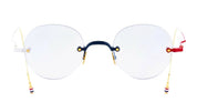 Ottica Mondello Roma - Thom Browne - UEO937A-G0001-964-47 - ROUND RIMLESS - RWB - Titanium - shape Round - red - EYEWEAR - EYEGLASSES - Unisex,Uomo,Donna,Women,Men - lens Clear - Made In Japan