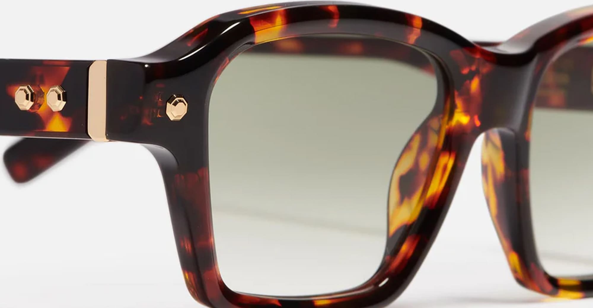 Ottica Mondello Roma - John Dalia - P08-C141 - PROJECT 08 - C141 - Classic Havana - Yellow Gold - Acetate - shape Squared - havana, gold - EYEWEAR - SUNGLASSES - Unisex,Uomo,Donna,Women,Men - lens Gradient green - Made In France
