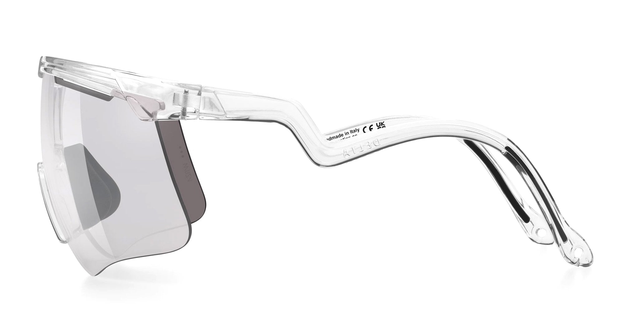 Ottica Mondello Roma - Alba Optics - 8050054518664 - DELTA - CRYSTAL / VZUM SUPER ALU - Tr90 - shape Mask - transparent - EYEWEAR - SUNGLASSES - Unisex,Uomo,Donna,Women,Men - lens Grey - Made In Italy