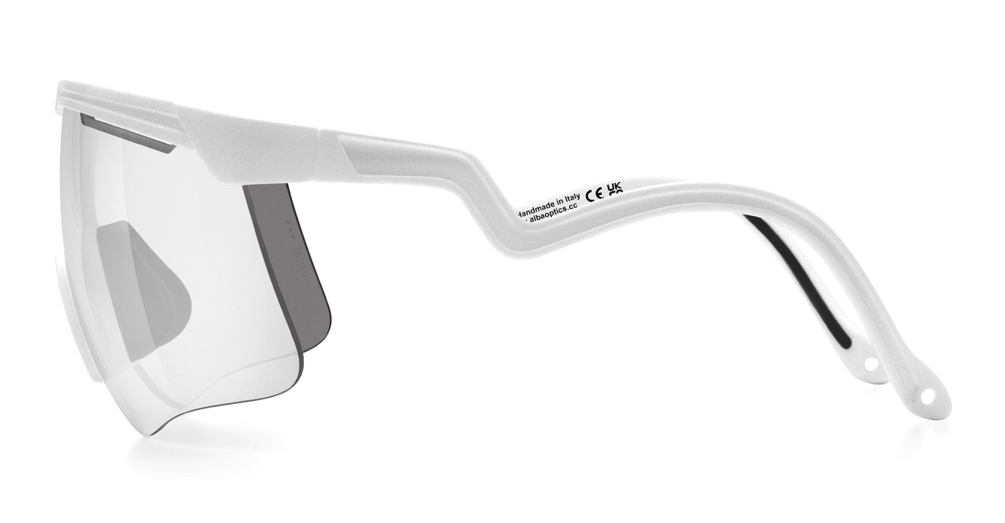 Ottica Mondello Roma - Alba Optics - 8050054518619 - DELTA - WHITE / VZUM SUPER ALU - Tr90 - shape Mask - White - EYEWEAR - SUNGLASSES - Unisex,Uomo,Donna,Women,Men - lens Grey - Made In Italy