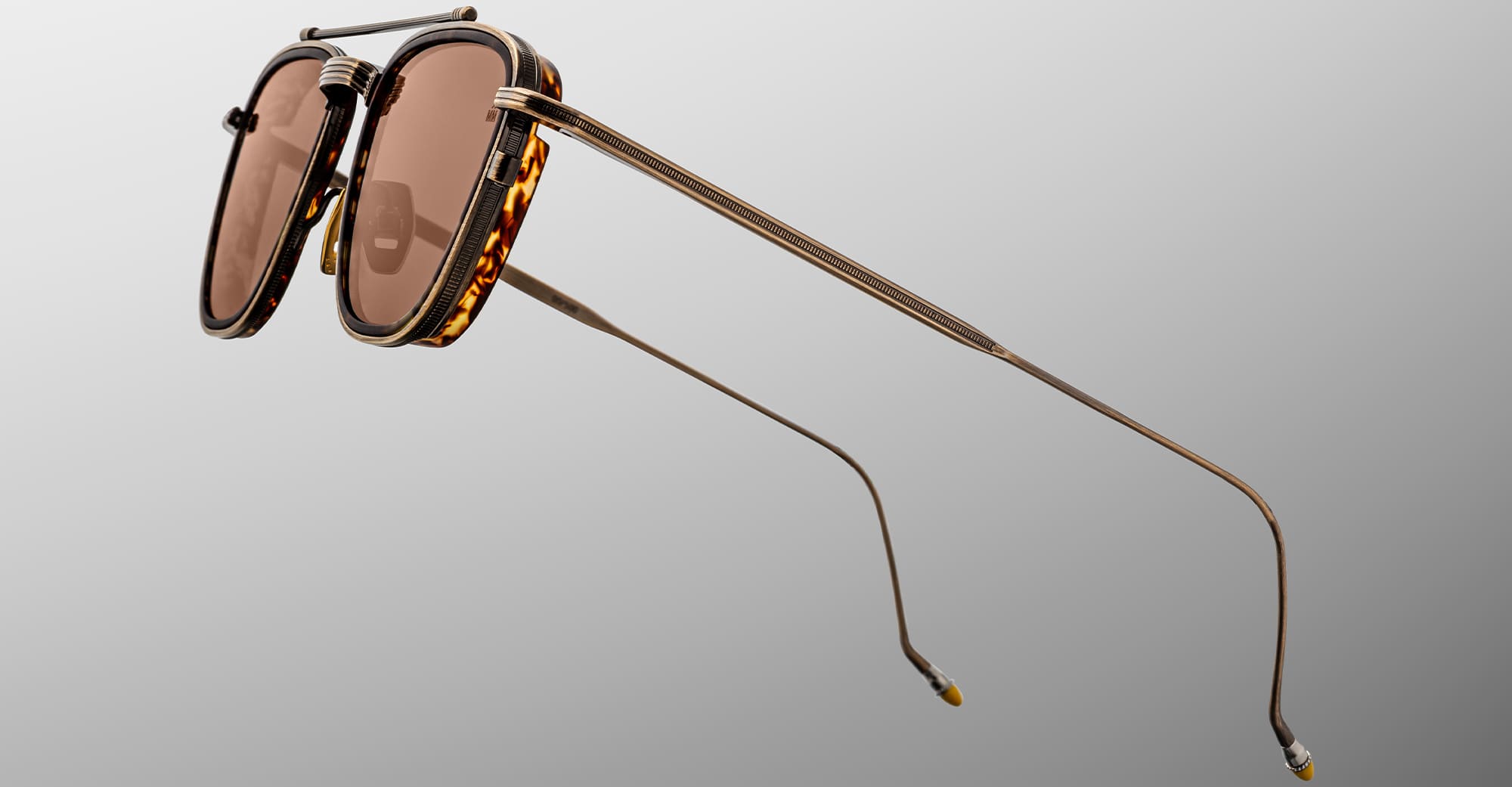Ottica Mondello Roma - Jacques Marie Mage - JMMAZ-3U - AYRTON SENNA BY JMM: 1992 in ANTIQUE GOLD - Titanium - shape Pilot - Gold - EYEWEAR - SUNGLASSES - Unisex,Uomo,Donna,Women,Men - lens Brown - Made In Japan