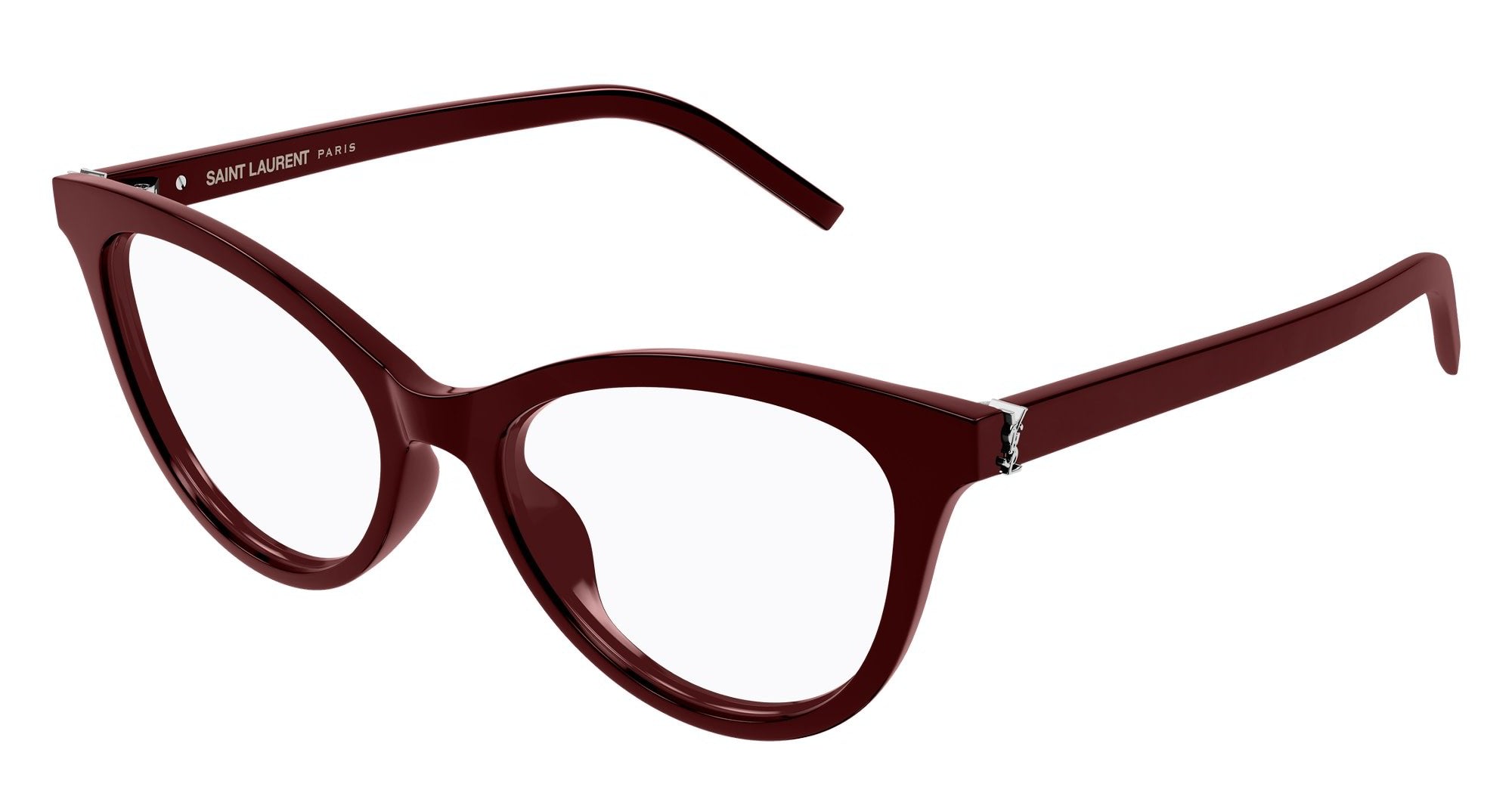 Ottica Mondello Roma - Saint Laurent - SL M164-005 - SL M164-005 - BURGUNDY RX - Acetate - shape Cat-eye - burgundy - EYEWEAR - EYEGLASSES - Donna,Women - lens Clear - Made In Italy