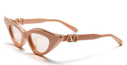 Ottica Mondello Roma - Valentino - VLS-114C-49 - V-GOLDCUT II - BEIGE / WHITE GOLD - Acetate, titanium - shape Cat-eye - beige - EYEWEAR - SUNGLASSES - Donna,Women - lens light brown - Made In Japan