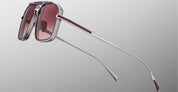 Ottica Mondello Roma - Jacques Marie Mage - JMMER-17H - EARL - BORDEAUX - Titanium - shape Navigator - Silver - EYEWEAR - SUNGLASSES - Uomo,Men - lens burgundy - Made In Japan