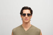 Ottica Mondello Roma - Mykita - 10086150 - FERLO - MH7 PITCH BLACK / GLOSSY GOLD - stainless steel - shape Squared - Gold - EYEWEAR - SUNGLASSES - Uomo,Men - lens Gradient black - Made In Germany
