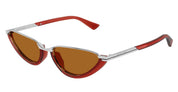 Ottica Mondello Roma - Bottega Veneta - BV1346S-002 - BV1346S-002 - RED / SILVER - Acetate - shape Cat-eye - red, silver - EYEWEAR - SUNGLASSES - Donna,Women - lens Brown - Made In Japan