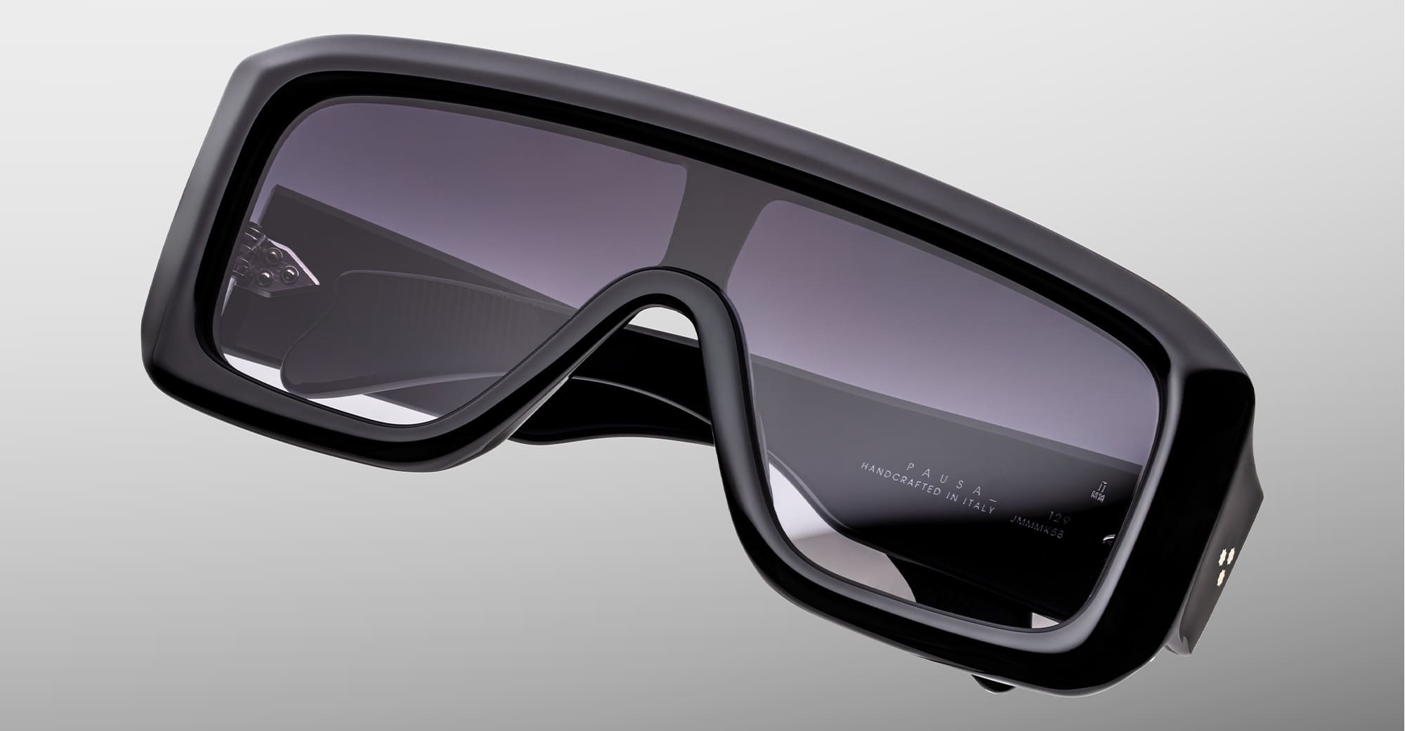 Ottica Mondello Roma - Jacques Marie Mage - JMMMK-58 - PAUSA - RAVEN - titanium, acetate - shape Mask - Black - EYEWEAR - SUNGLASSES - Unisex,Uomo,Donna,Women,Men - lens Gradient grey - Made In Italy