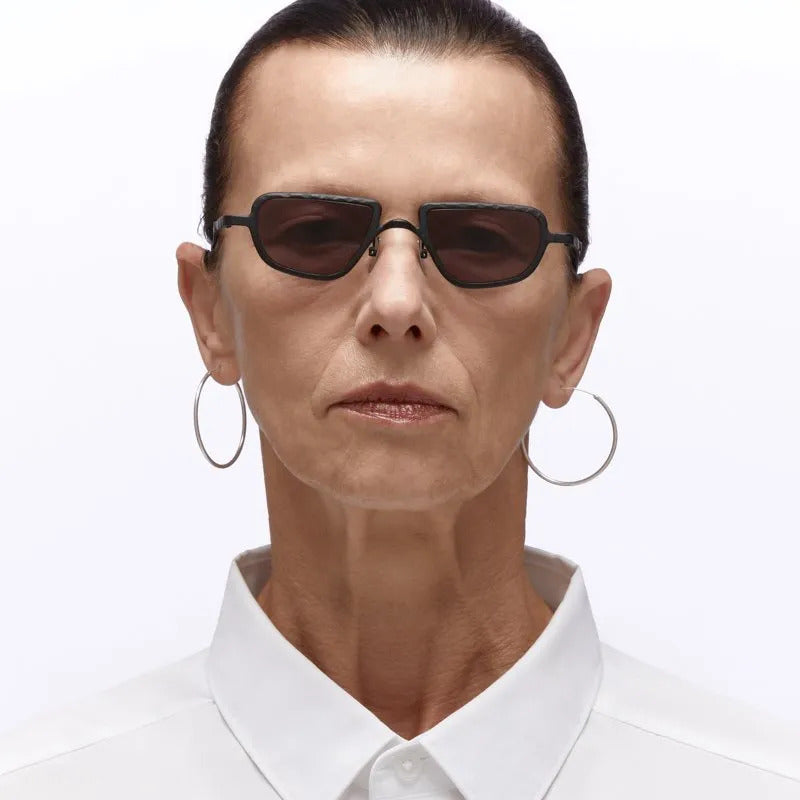 Ottica Mondello Roma - Kuboraum - KRSZ28BM0000002Y - MASK Z28 BM - MATTE BLACK - metal, acetate - shape Oval - Black - EYEWEAR - SUNGLASSES - Unisex,Uomo,Donna,Women,Men - lens Grey - Made In Italy
